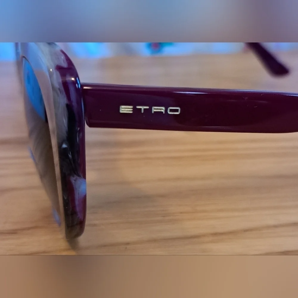 EUC ETRO 643S Burgundy & Grey CatEye Retro Casual Sunglass Eye Glasses Frames
